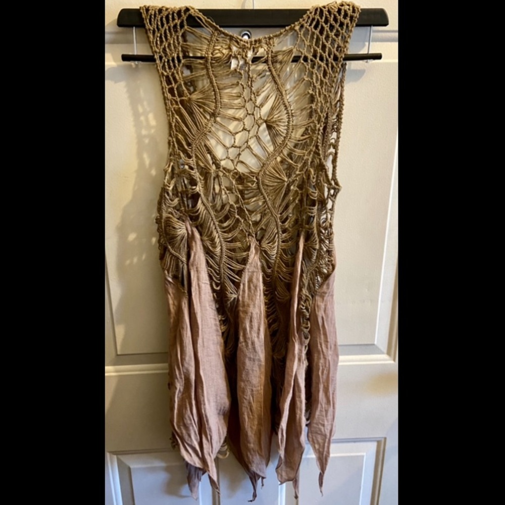 Cute sleeveless boho asymmetric tunic